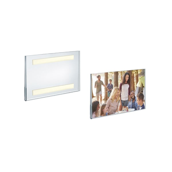 Clear Acrylic Wall Artwork and Photo Frame with Tape 6'' W x 4'' H - Landscape/Horizontal, 2PK